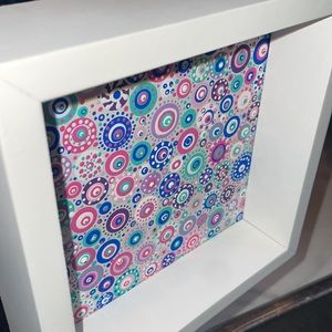 Custom-made mandala art pretty in pink. Painted on glass frame